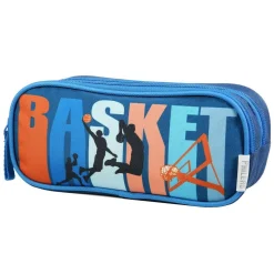 BAGTROTTER Trousse scolaire 2 compartiments Phileas Bleu Basket