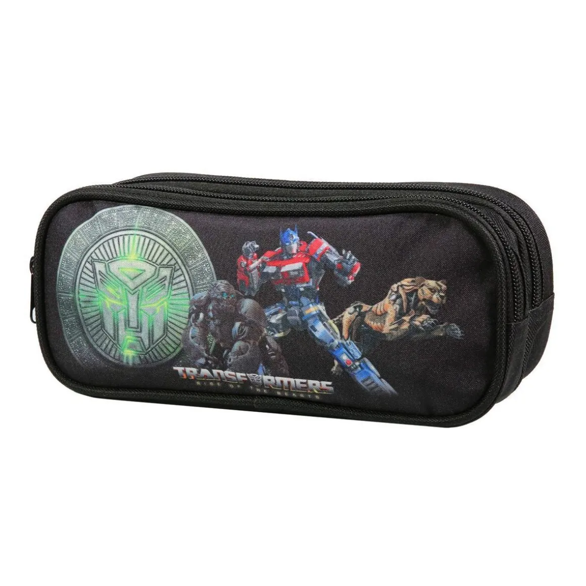BAGTROTTER Trousse scolaire 2 compartiments Transformers Noir
