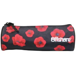 BAGTROTTER Trousse scolaire ronde Offshore Noir Coquelicots