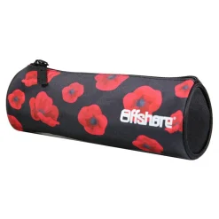 BAGTROTTER Trousse scolaire ronde Offshore Noir Coquelicots