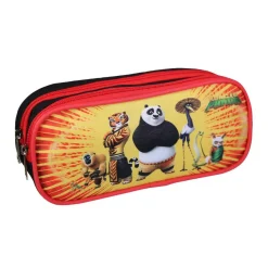 BAGTROTTER Trousse scolaire 2 compartiments Kung Fu Panda Rouge