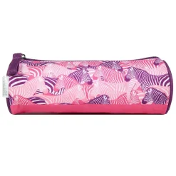 BAGTROTTER Trousse scolaire ronde Phileas Rose Zèbre