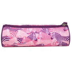 BAGTROTTER Trousse scolaire ronde Phileas Rose Zèbre