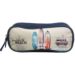 BAGTROTTER Trousse scolaire 2 compartiments Offshore Beige Van & Surf