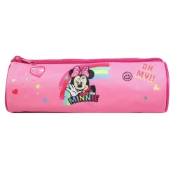 BAGTROTTER Trousse scolaire ronde Disney Minnie Rose Arc en ciel