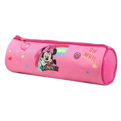 BAGTROTTER Trousse scolaire ronde Disney Minnie Rose Arc en ciel