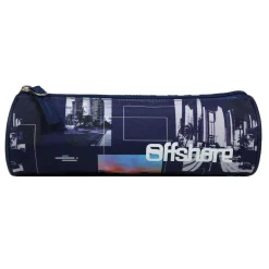 BAGTROTTER Trousse scolaire ronde Offshore Bleue Ville Gratte Ciel