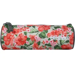 BAGTROTTER Trousse scolaire ronde Offshore Gris Fleurs