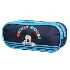 BAGTROTTER Trousse scolaire 2 compartiments Disney Mickey Bleue