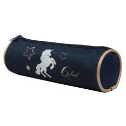 BAGTROTTER Trousse scolaire ronde Cybel Bleue et Dorée