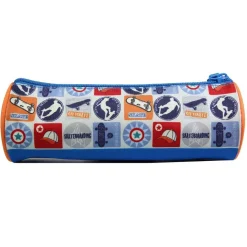 BAGTROTTER Trousse scolaire ronde Phileas Bleue Skate
