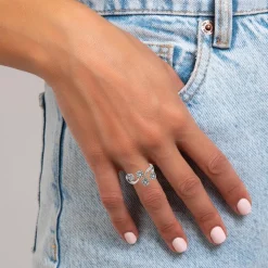 Bague ajustable SC Crystal ornée de Zirconium