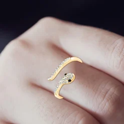 Bague ajustable serpent SC Bohème ornée de Cristaux scintillants