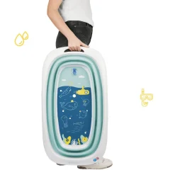 Baignoire Bébé Pliable Badabulle - Ultra Compact - Pieds Antidérapants - Témoin Chaleur - 35L