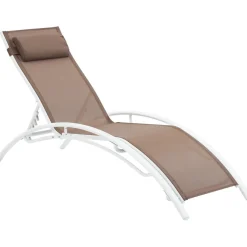 Bain de soleil en aluminium Beauty - Phoenix - Taupe - Lot de 2