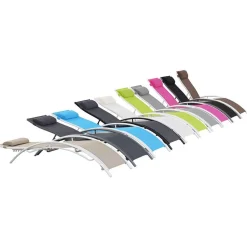 Bain de soleil en aluminium Beauty - Phoenix - Taupe - Lot de 2