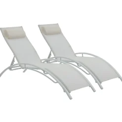 Bain de soleil en aluminium Beauty - Phoenix - Ecru - Lot de 2