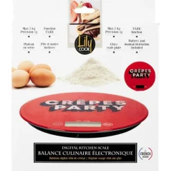 Balance de Cuisine Électronique Chandeleur 19cm Rouge