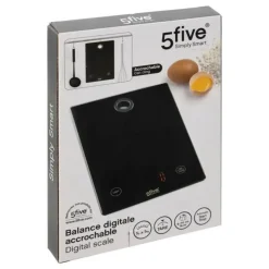 Balance Digitale en Verre Accro 23cm Noir