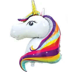 Ballon Gonflable Aluminium Licorne 1m Blanc