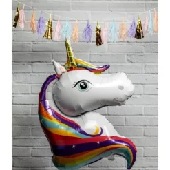 Ballon Gonflable Aluminium Licorne 1m Blanc