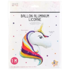 Ballon Gonflable Aluminium Licorne 1m Blanc