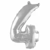 Ballon Gonflable Métallisé Chiffre 4 40cm Argent