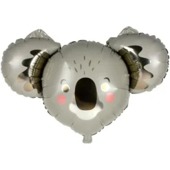 Ballon Gonflable Métallisé Tête de Koala 67cm Gris