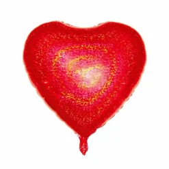 Ballon Gonflable Métallisé Cœur 38cm Rouge