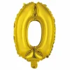 Ballon Gonflable Métallisé Chiffre 0 40cm Or