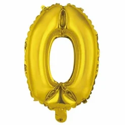 Ballon Gonflable Métallisé Chiffre 0 40cm Or