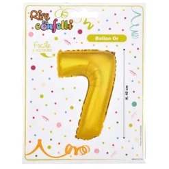Ballon Gonflable Métallisé Chiffre 7 40cm Or