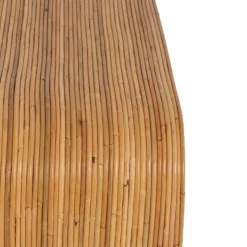 Banc. bout de lit en rotin naturel. 100cm. bords arrondis. L 100 x P 45 x H 40cm