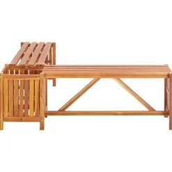 Banc de jardin et jardiniere 117x117x40 cm Bois solide d'acacia