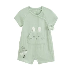 Barboteuse bébé en gaze de coton ouverture croisée Frimousse