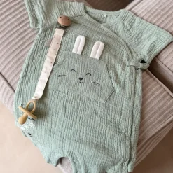Barboteuse bébé en gaze de coton ouverture croisée Frimousse
