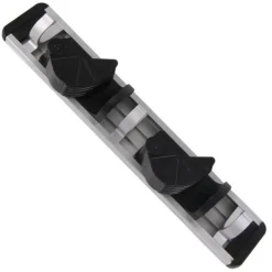 Barre 2 Crochets & 3 Patères Accroche 26cm Gris