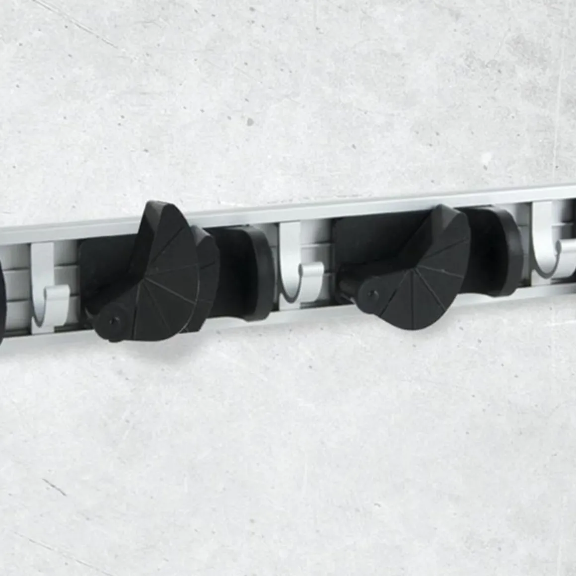 Barre 2 Crochets & 3 Patères Accroche 26cm Gris