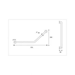 Barre d'appui coudée inox - extérieur polyamide antibactérien - blanc