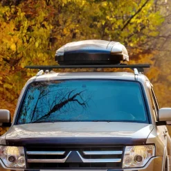 Barres de toit de voiture verrouillables 2 clés fournies dim. 135L x 5,5l x 7H cm aluminium noir