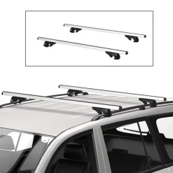Barres de toit de voiture verrouillables 2 clés fournies dim. 135L x 5,5l x 7H cm aluminium noir