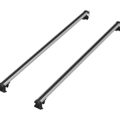 Barres de toit de voiture verrouillables 2 clés fournies dim. 123,5L x 5,5l x 7H cm aluminium noir