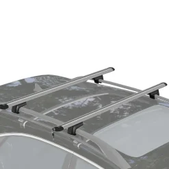 Barres de toit de voiture verrouillables 2 clés fournies dim. 123,5L x 5,5l x 7H cm aluminium noir