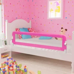 Barriere de lit de securite pour tout-petits 2pcs Rose 150x42cm