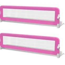 Barriere de lit de securite pour tout-petits 2pcs Rose 150x42cm