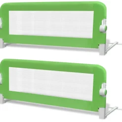 Barriere de lit de securite pour tout-petits 2pcs Vert 102x42cm