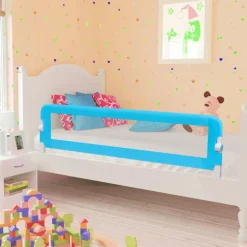 Barriere de lit pour enfants 150x42 cm Bleu