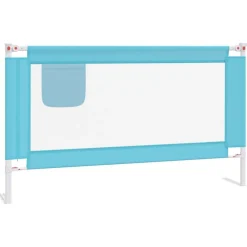 Barriere de securite de lit d'enfant Bleu 140x25 cm Tissu