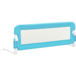 Barriere de securite de lit d'enfant Bleu 120x42 cm Polyester