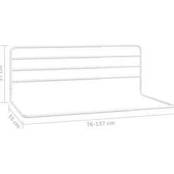 Barriere de securite de lit d'enfant Blanc (76-137)x55 cm Fer